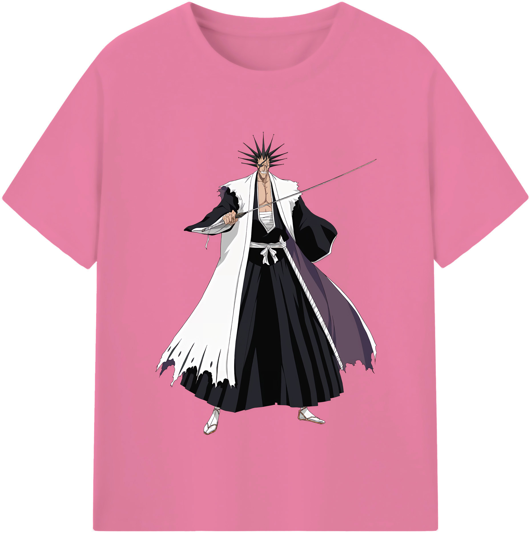 （画像用） ブリーチ ざらき けんぱち BLEACH Zaraki Kenpachi 綿100％半袖Tシャツ（フロントプリント）